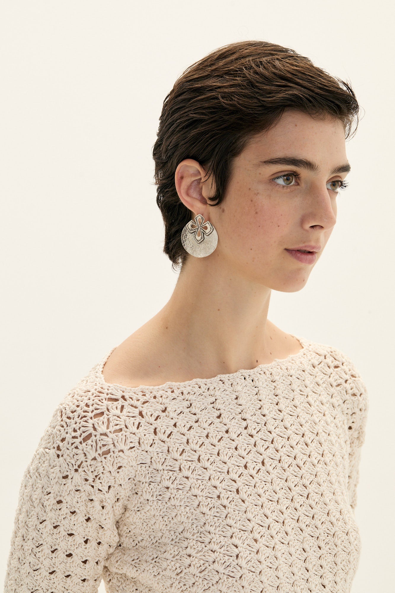 Criolla Silver Stud Earrings