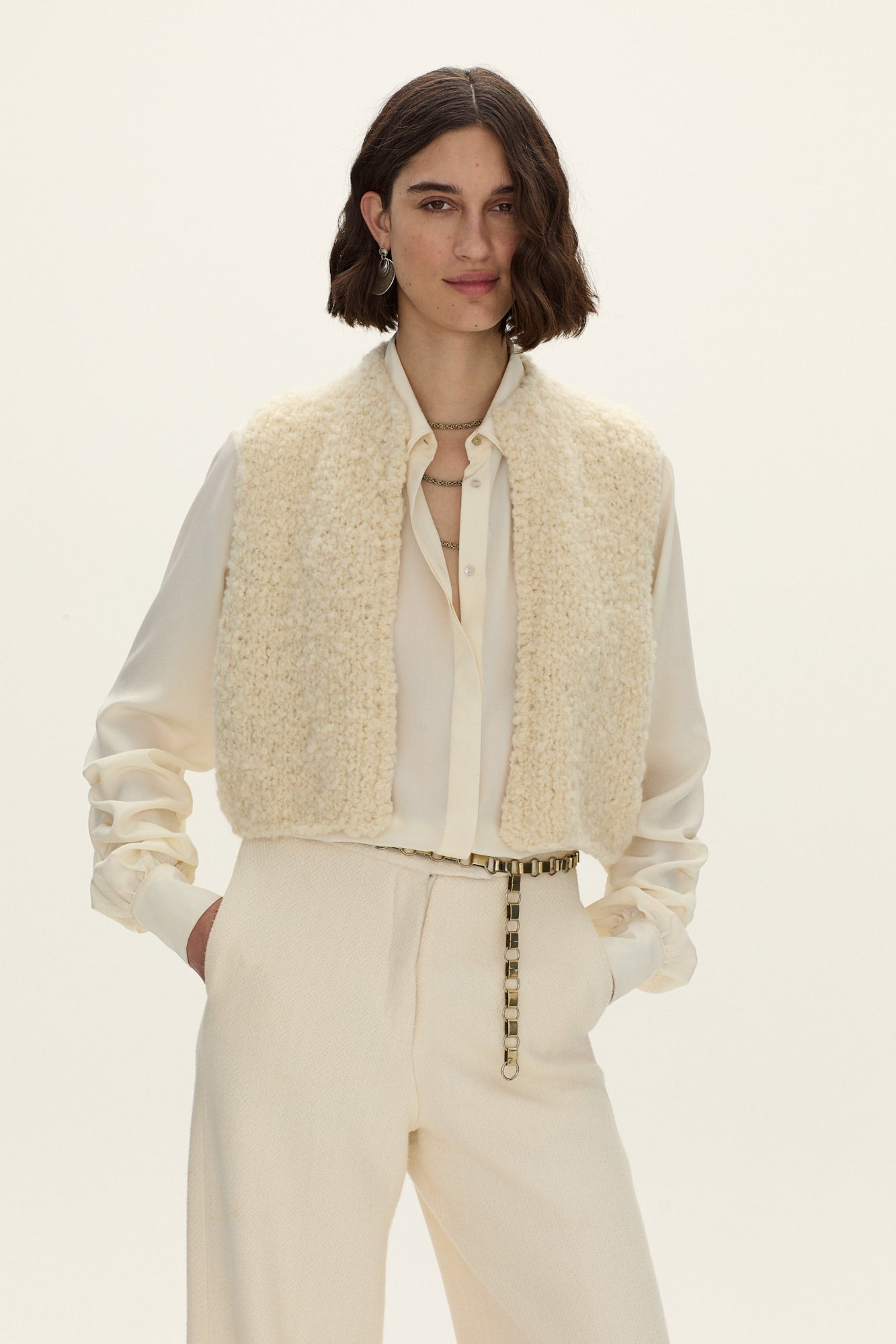 Lira Curly Wool Knit Vest