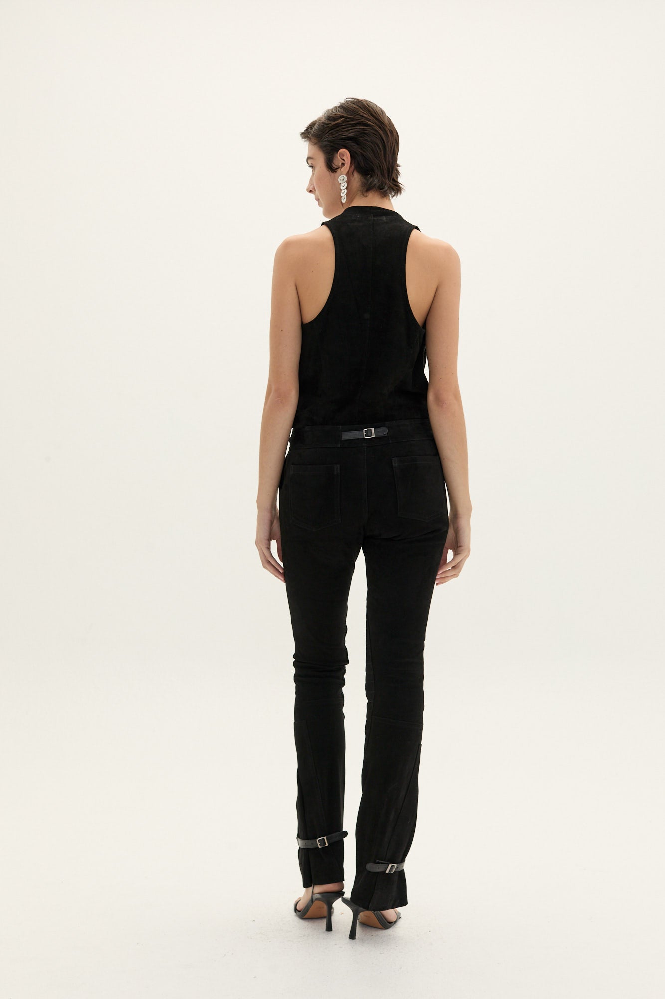 Basto Suede Trousers with Paneled Legs