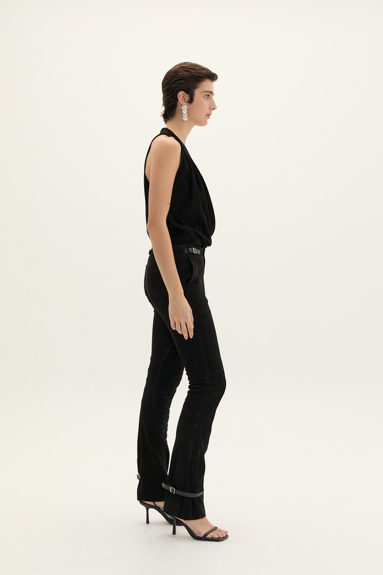 Basto Suede Trousers with Paneled Legs