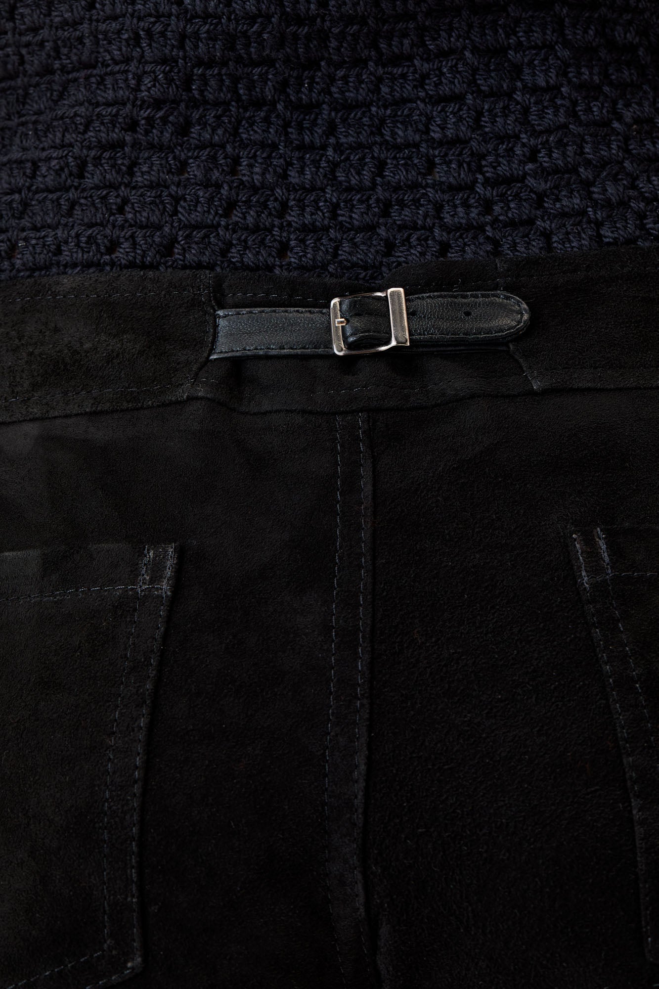 Basto Suede Trousers with Paneled Legs