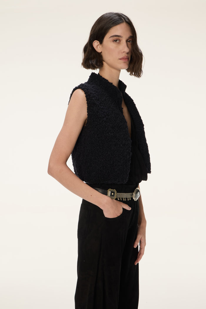 Lira Curly Wool Knit Vest