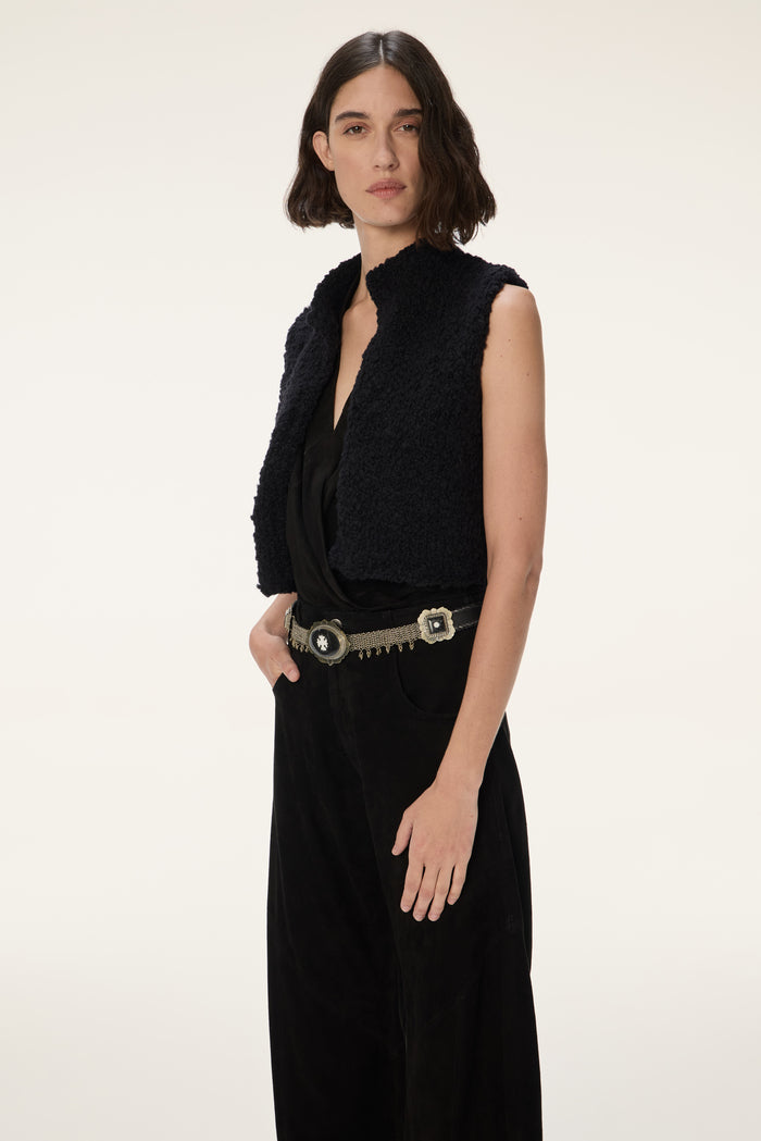 Lira Curly Wool Knit Vest