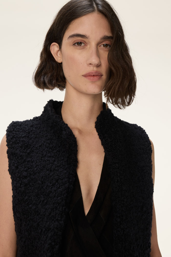 Lira Curly Wool Knit Vest