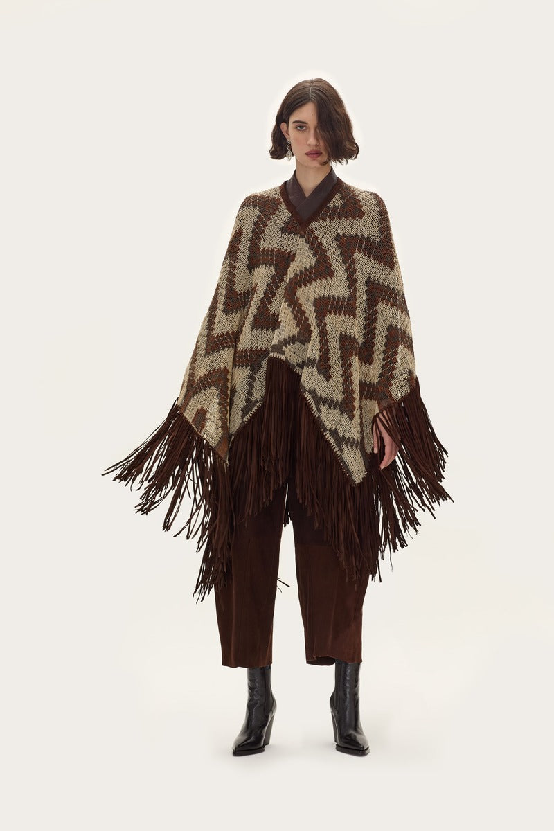 Viento Short Poncho in Chaguar