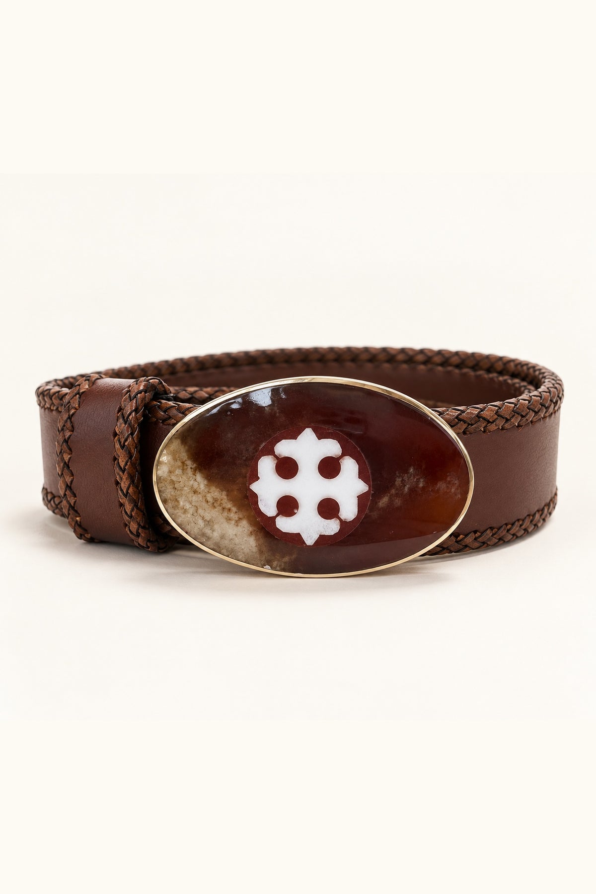 Oval Cruz Leather Belt