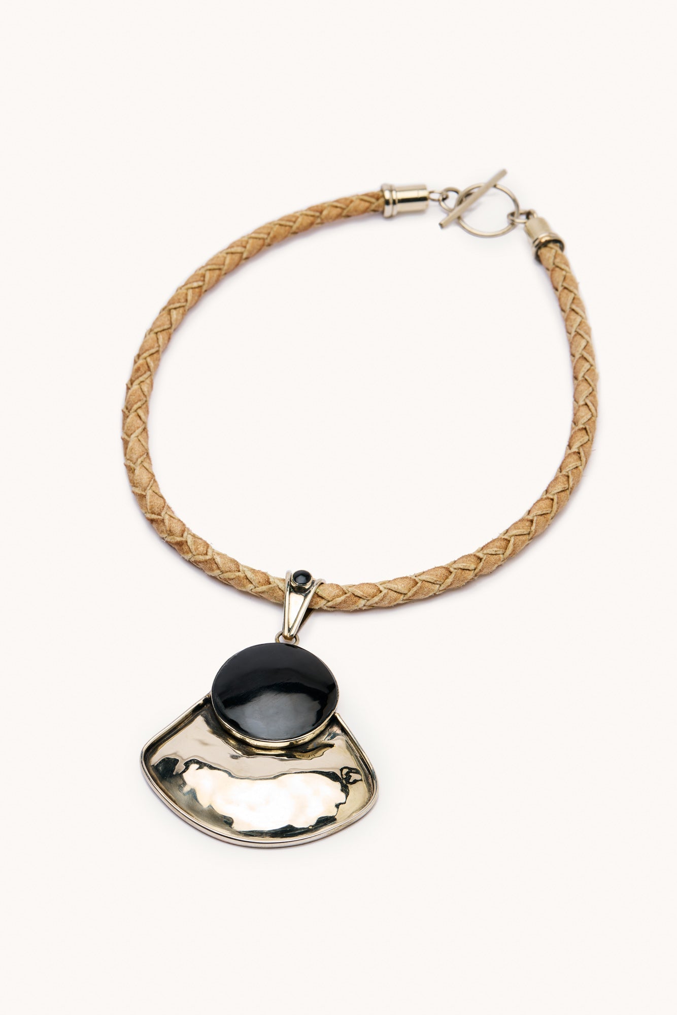 Large Sicán Necklace with Braided Cowhide Cord