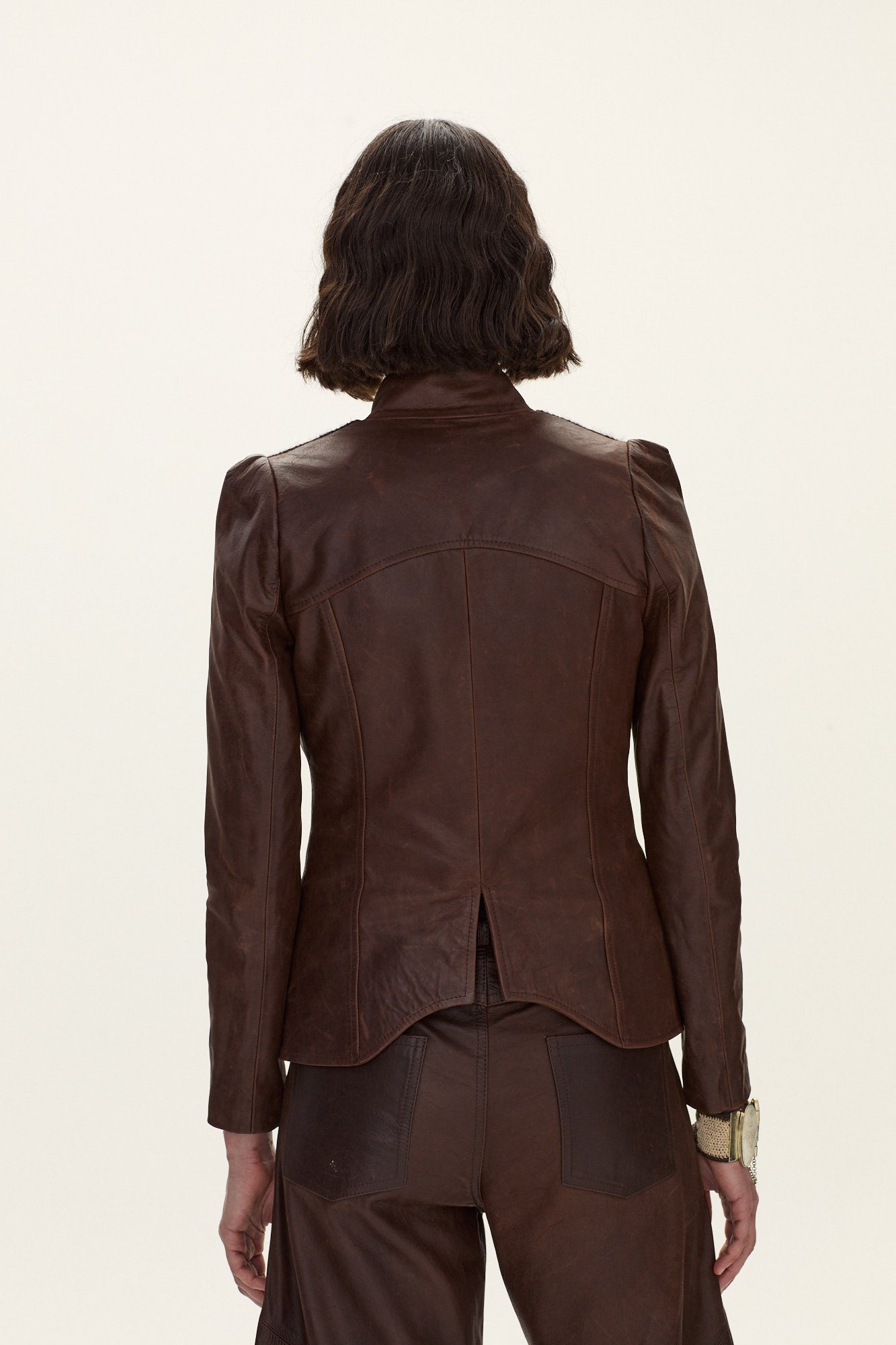 Espiga Leather-Wool Blazer