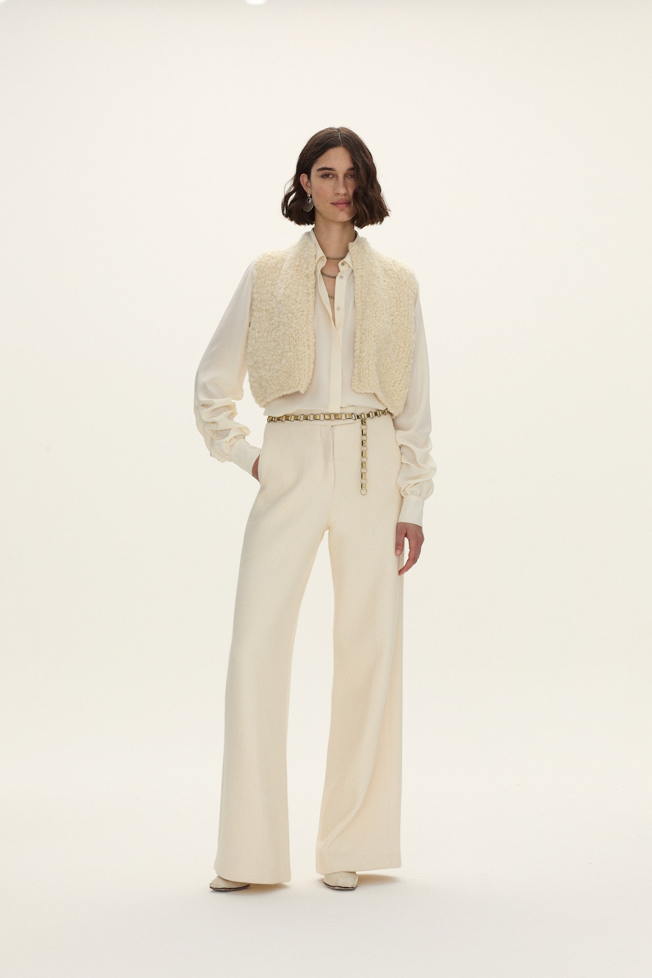 Lira Curly Wool Knit Vest