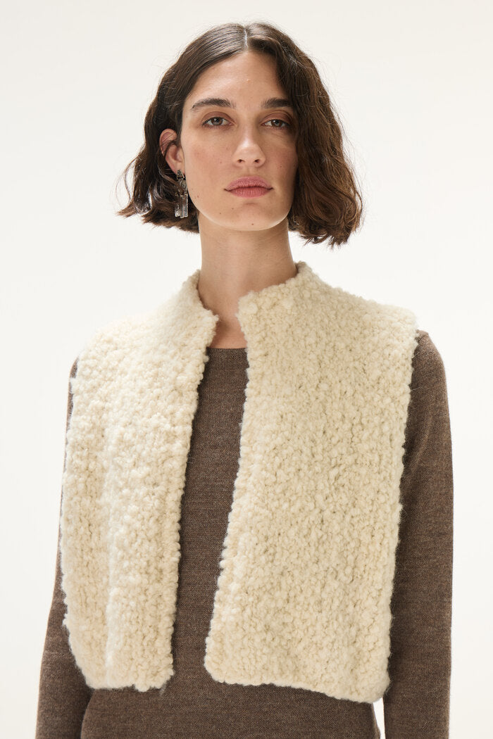 Lira Curly Wool Knit Vest