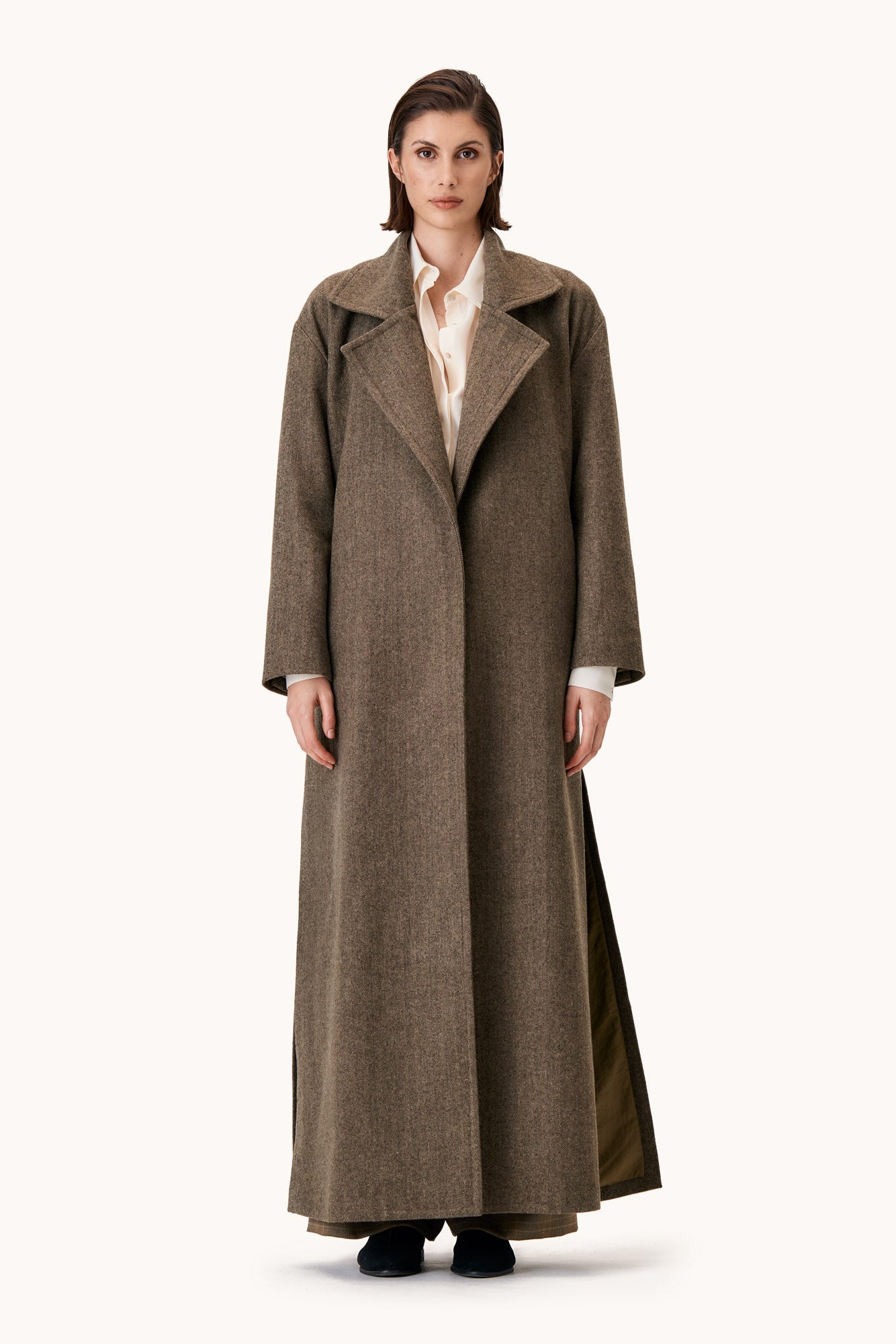 Tropero Herringbone Wrap Coat