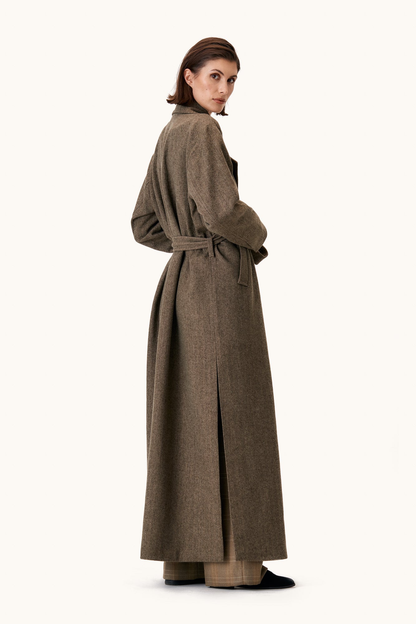 Tropero Herringbone Wrap Coat