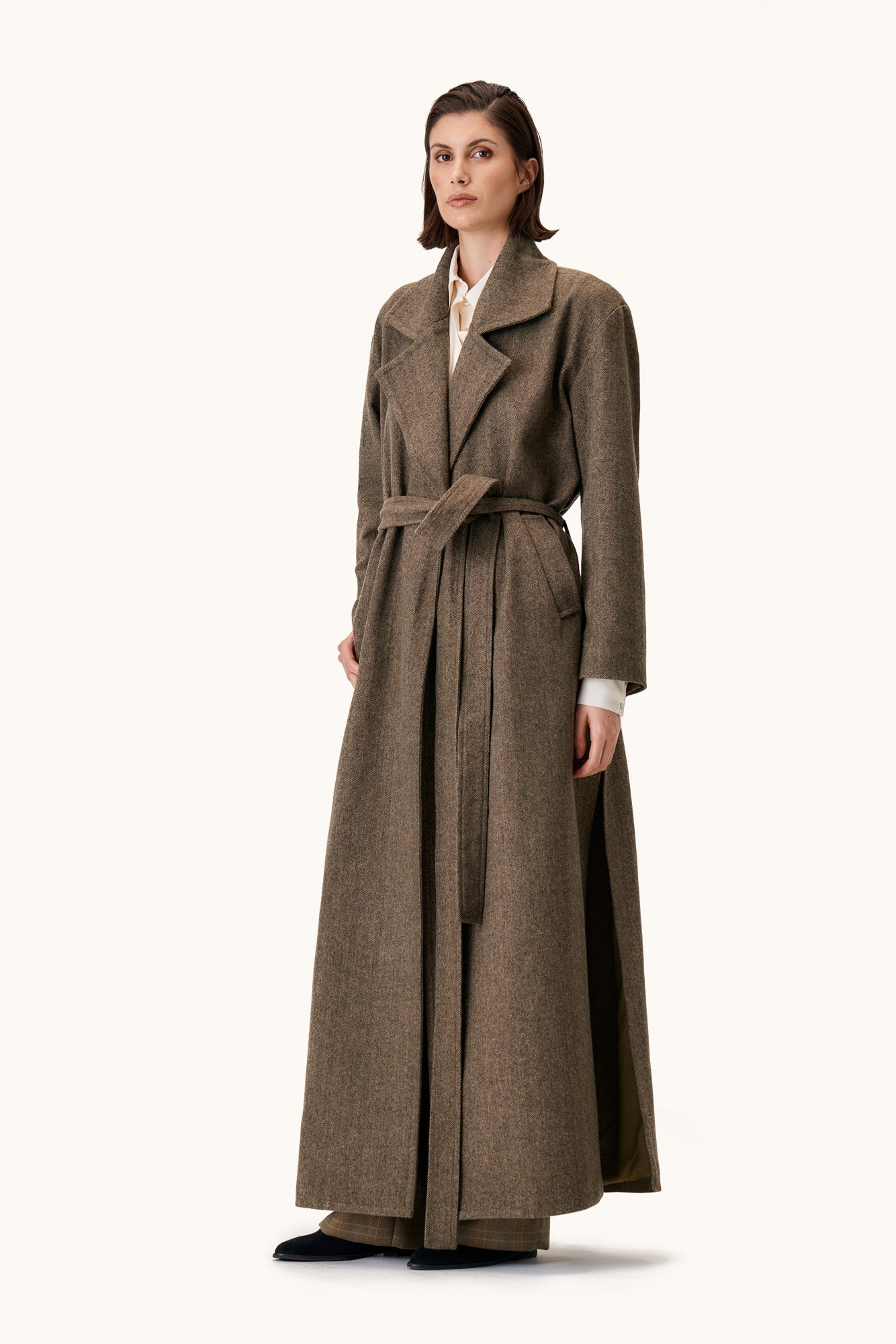 Tropero Herringbone Wrap Coat