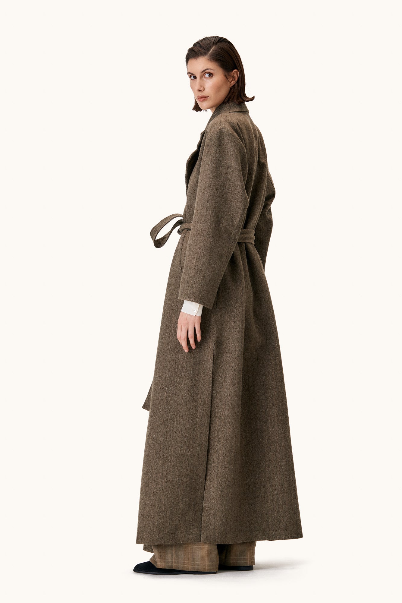 Tropero Herringbone Wrap Coat