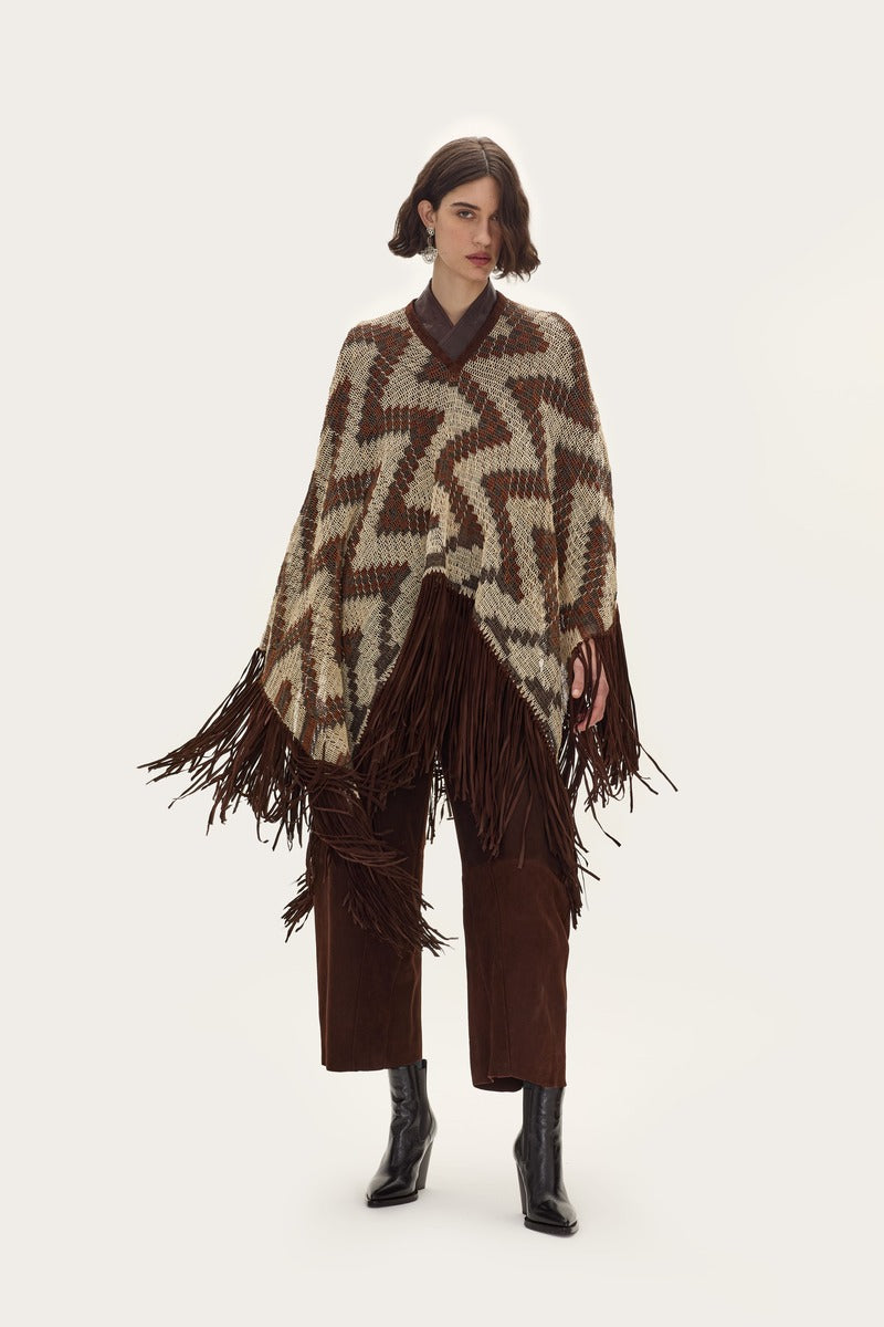 Viento Short Poncho in Chaguar